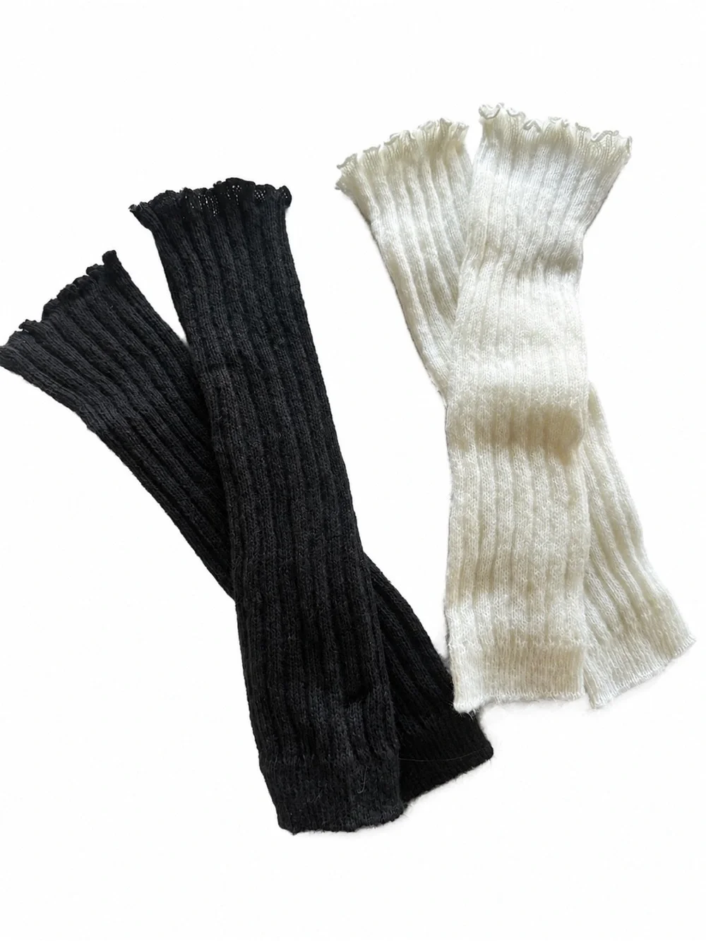 Kids Knit Hand Warmers - Black & White